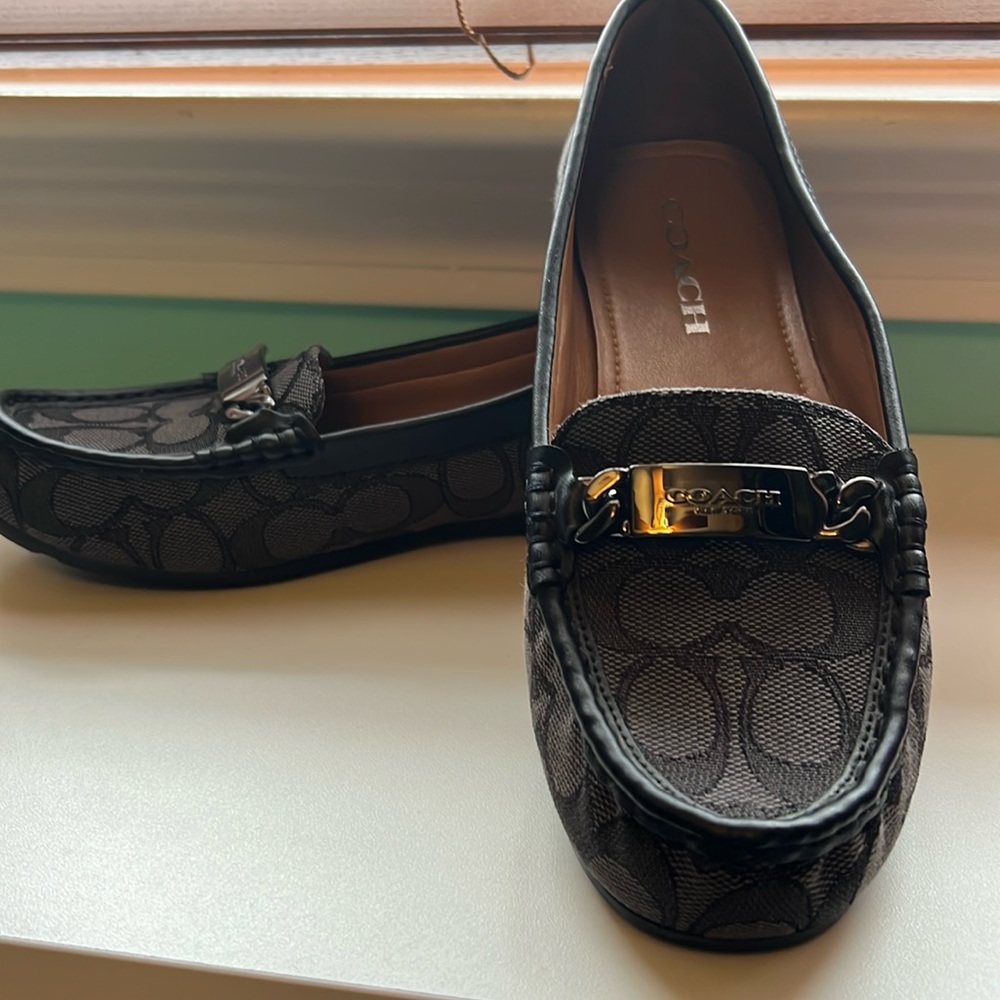 Black Coach Flat Slip-on Shoes Size 7